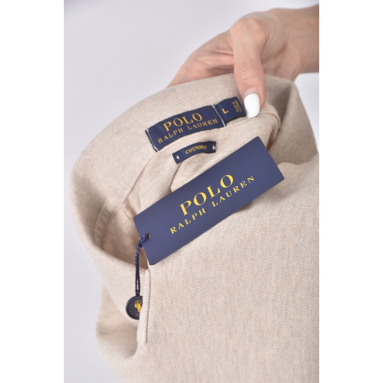 (L) polo ralph lauren質感棉質純棉杏色短袖上衣二手衣, , large