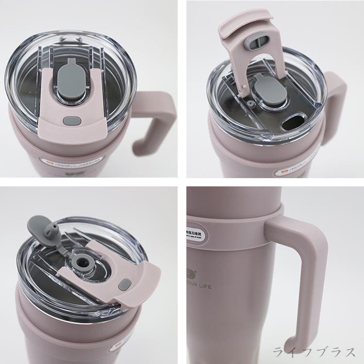304不鏽鋼手把夠飲杯-1200ml-灰紫-1支, , large