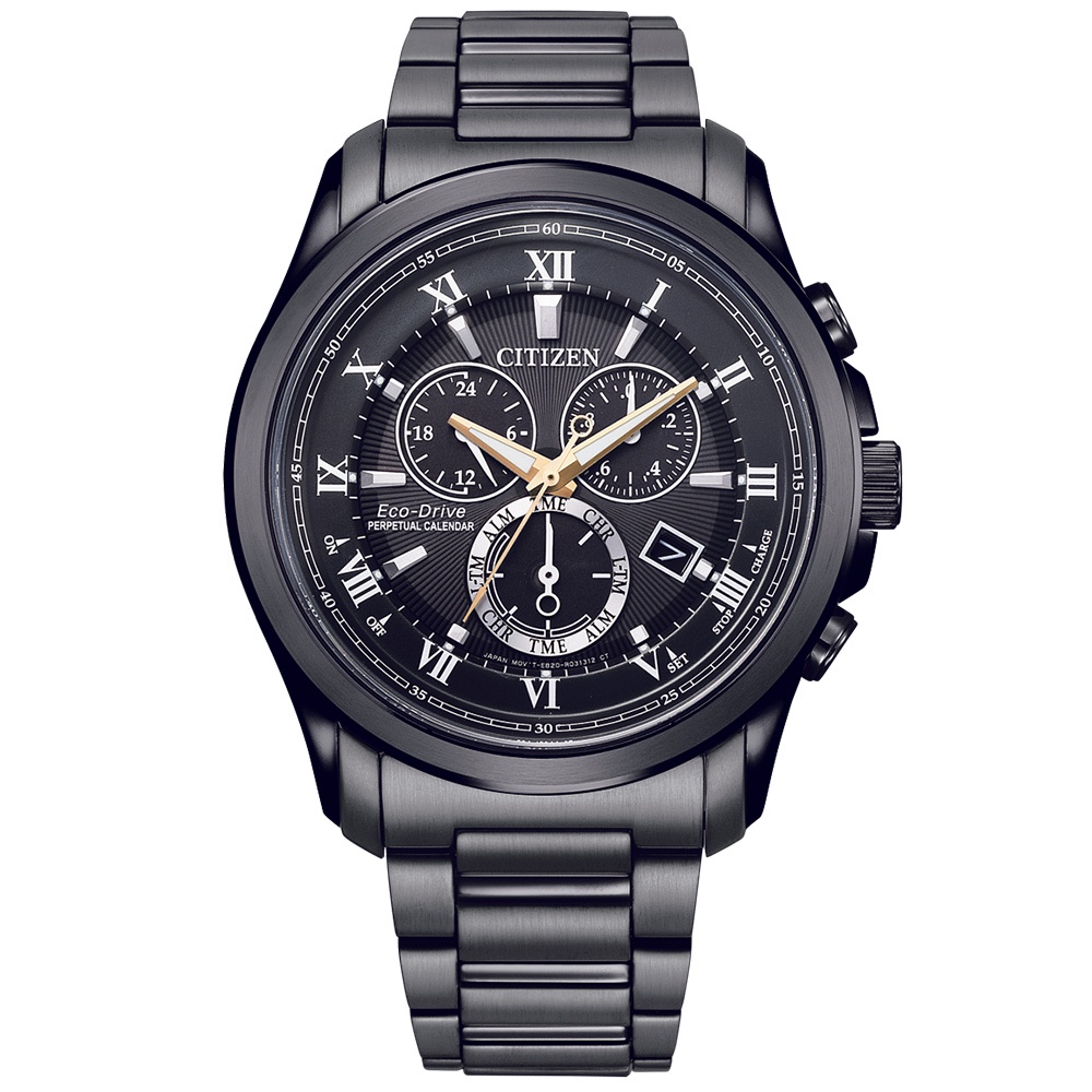 CITIZEN 星辰 亞洲限定 聖誕節推薦款光動能萬年曆手錶-紳士灰 BL5547-89H, , large