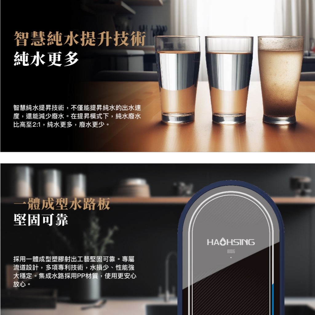 【麗水生活】HAOHSING 豪星 800G 加侖 直接輸出 RO-逆滲透純水機  過濾器 淨水器, , large