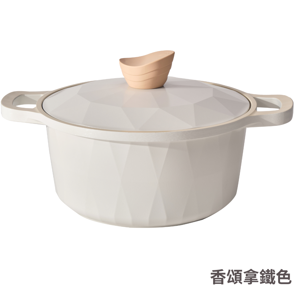 【Korea King】Crystal 水妍晶緻天然陶瓷不沾雙耳湯鍋 (附鍋蓋) 24公分, , large