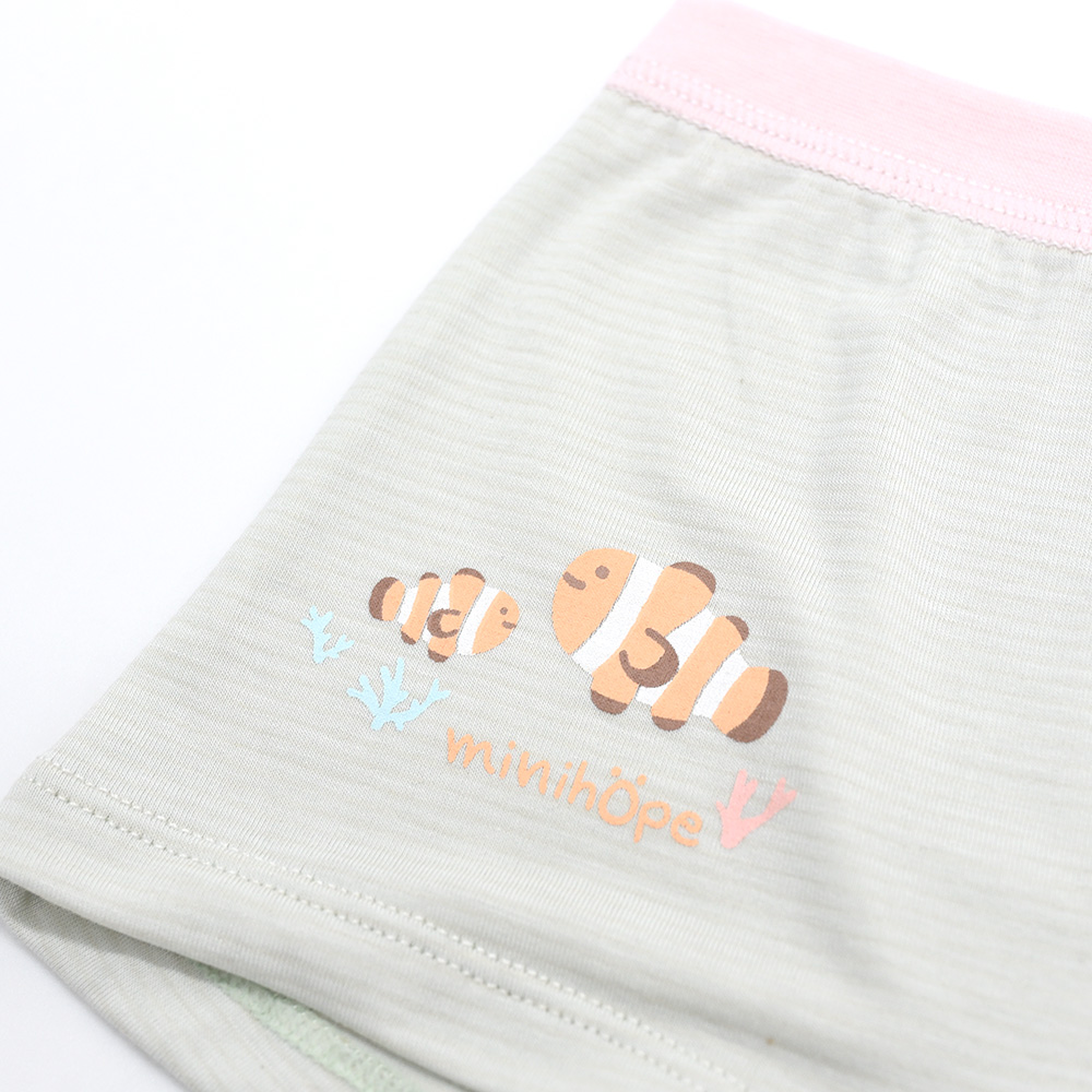 minihope美好的親子生活-女童四角褲-快樂生活的小丑魚-L, , large