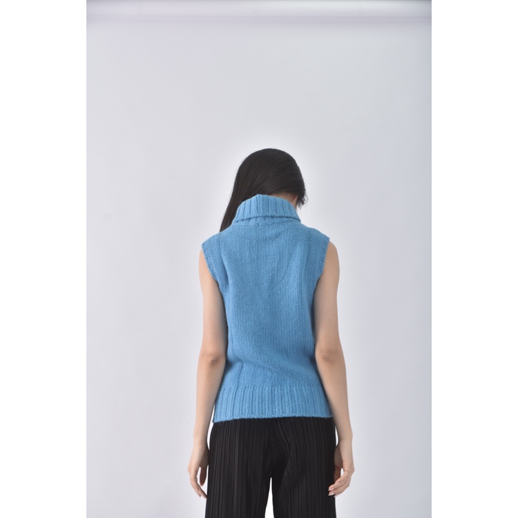 (S) united colors of benetton針織背心藍色上衣二手衣, , large
