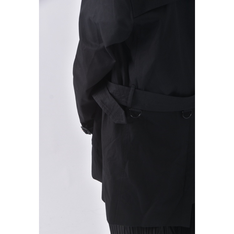 (L) burberry質感排釦風衣黑色外套二手衣, , large