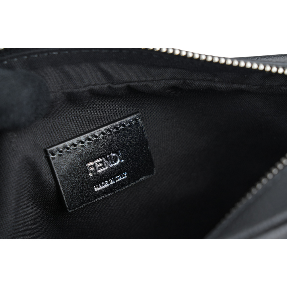 FENDI Roma 縫線標誌紋理皮革相機包/斜背包/黑色, , large