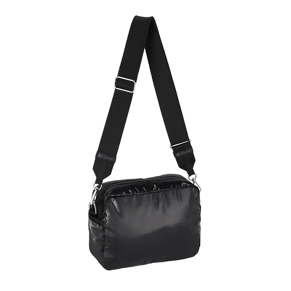 |快速出貨|Lesportsac Deluxe Crossbody 拉鍊斜背包/ 亮面黑, , large