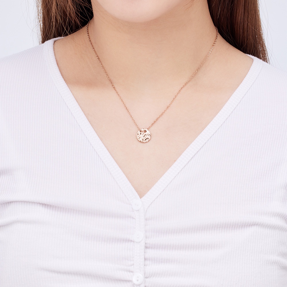 ULOO Twinkle 浪花波紋圓型吊飾項鍊-玫瑰金 UN4003530, , large