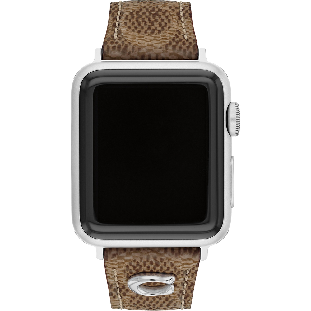 COACH Apple Watch 錶帶 38/40/41mm 適用 C字皮錶帶  - 咖啡色 (不含手錶)CO14700289