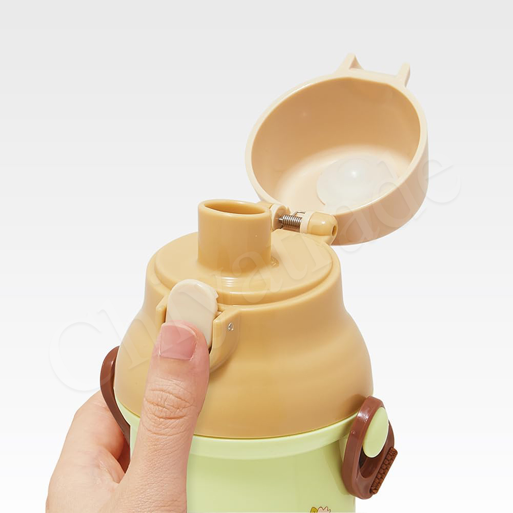 【百科良品】日本製 彈蓋直飲水壺 隨身瓶 抗菌加工 480ML(附背帶)-任選款 龍貓/蠟筆小新/巴斯光年/巧虎/音速小子/唐老鴨/湯姆貓與傑利鼠, , large