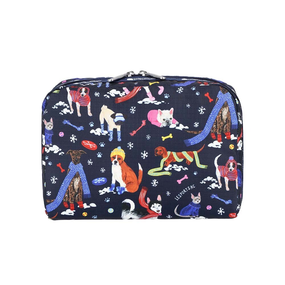 LeSportsac Extra Large Rectangular Cosmetic 加大型收納化妝包/ 雪國汪星人, , large