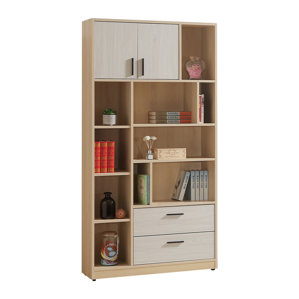 【唯熙傢俱】菲利楓木雙色3尺書櫃, , large