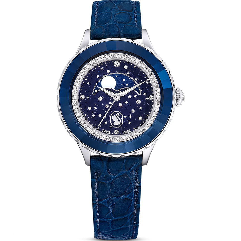 SWAROVSKI 施華洛世奇 Octea Moon 55週年紀念 繁星月相手錶 女錶-37mm 送禮 5677494, , large