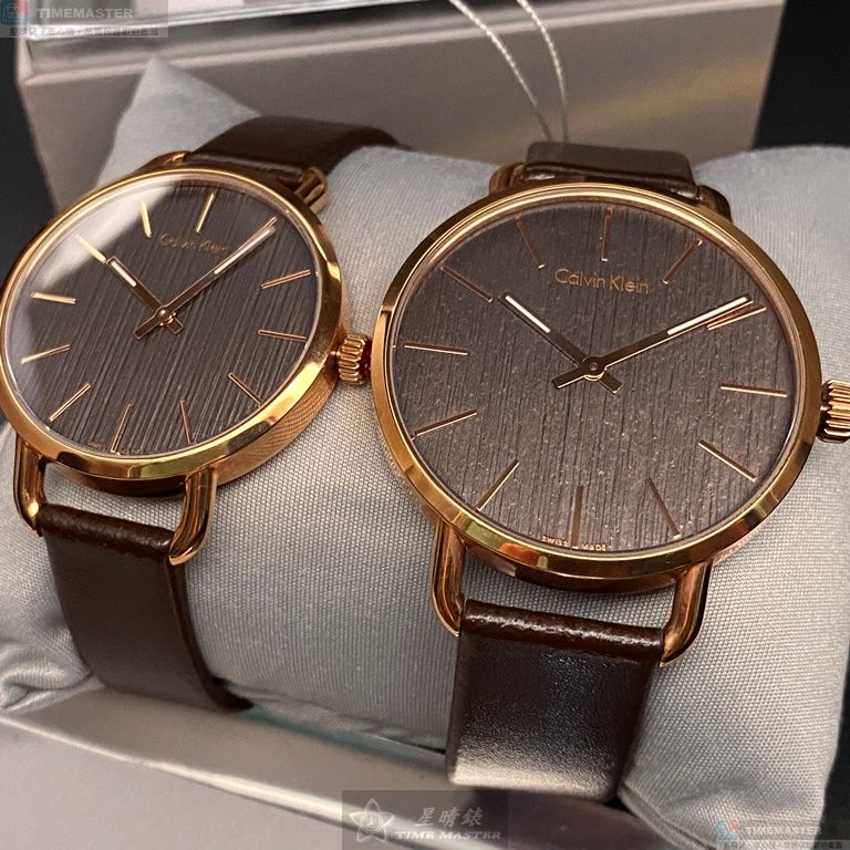 [星晴錶業]CK手錶,36mm, 42mm,CKP0168古銅色錶面玫瑰金錶殼咖啡色真皮皮革錶帶款, , large