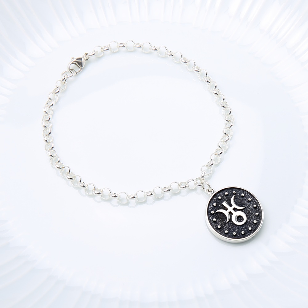【Angel & Me】水瓶座 1/20-2/18 雙面 硬幣 925 純銀 手鍊 腳鍊, , large
