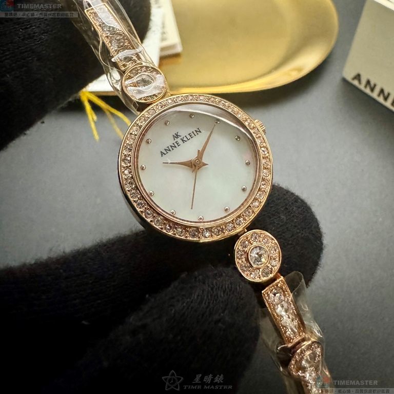[星晴錶業]ANNE KLEIN手錶,24mm,AN00644白色貝母錶面玫瑰金錶殼玫瑰金色精鋼錶帶款, , large
