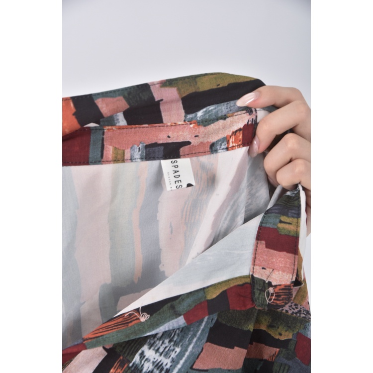(XL) spades queen拼色綠色襯衫上衣二手衣, , large