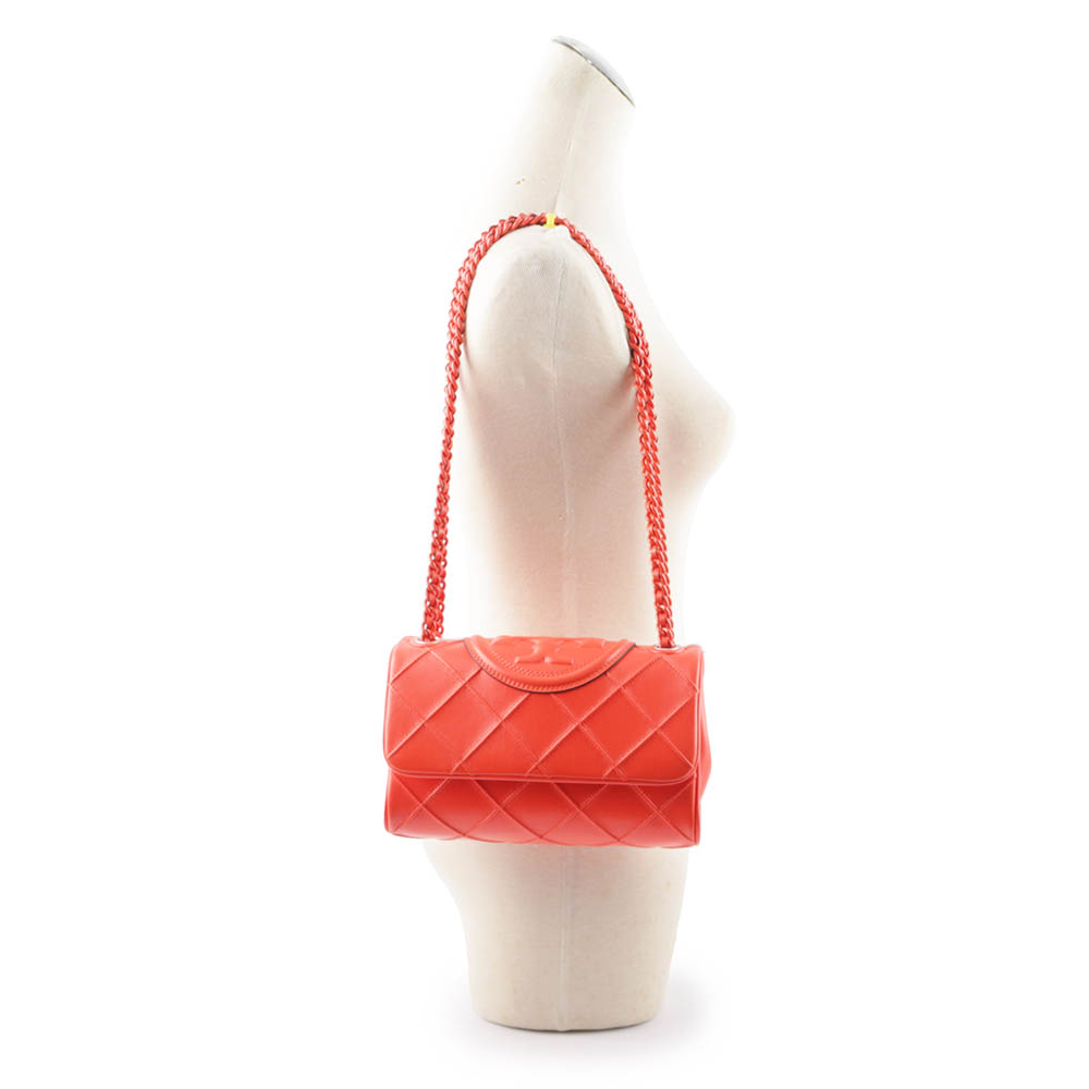 TORY BURCH Fleming 縫線翻蓋小款二用包/紅莓色, , large