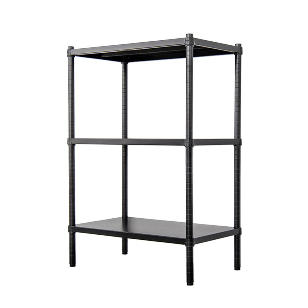 【Y HOUSE】60x35x90cm three-layer hole-free iron plate storage rack rack iron rack - black paint