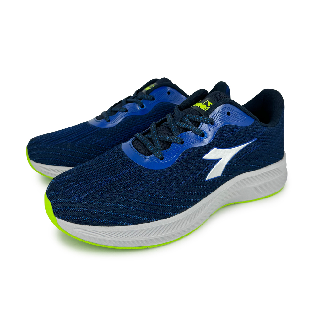 DIADORA迪亞多那 輕量飛織輕跑鞋 男運動鞋 男鞋 慢跑鞋 休閒鞋 寬楦 透氣 吸震 減壓 回彈 支撐 防滑 藍 灰, , large