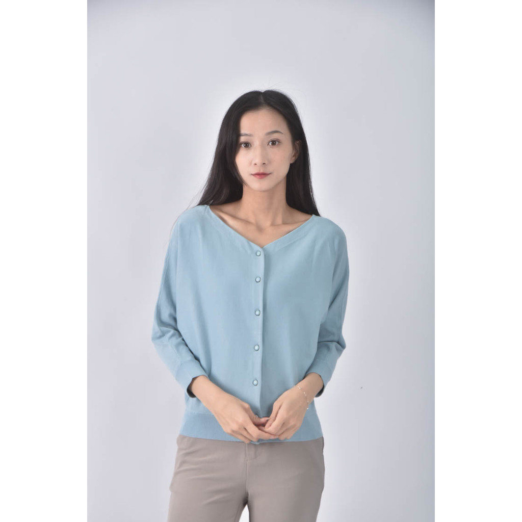 (S) jusglitty開衫藍色長袖上衣二手衣