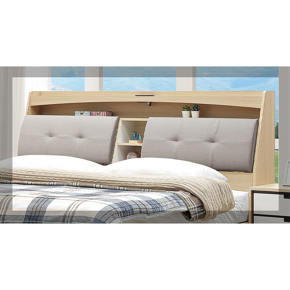 【唯熙傢俱】雷莎原木色6尺床頭箱, , large