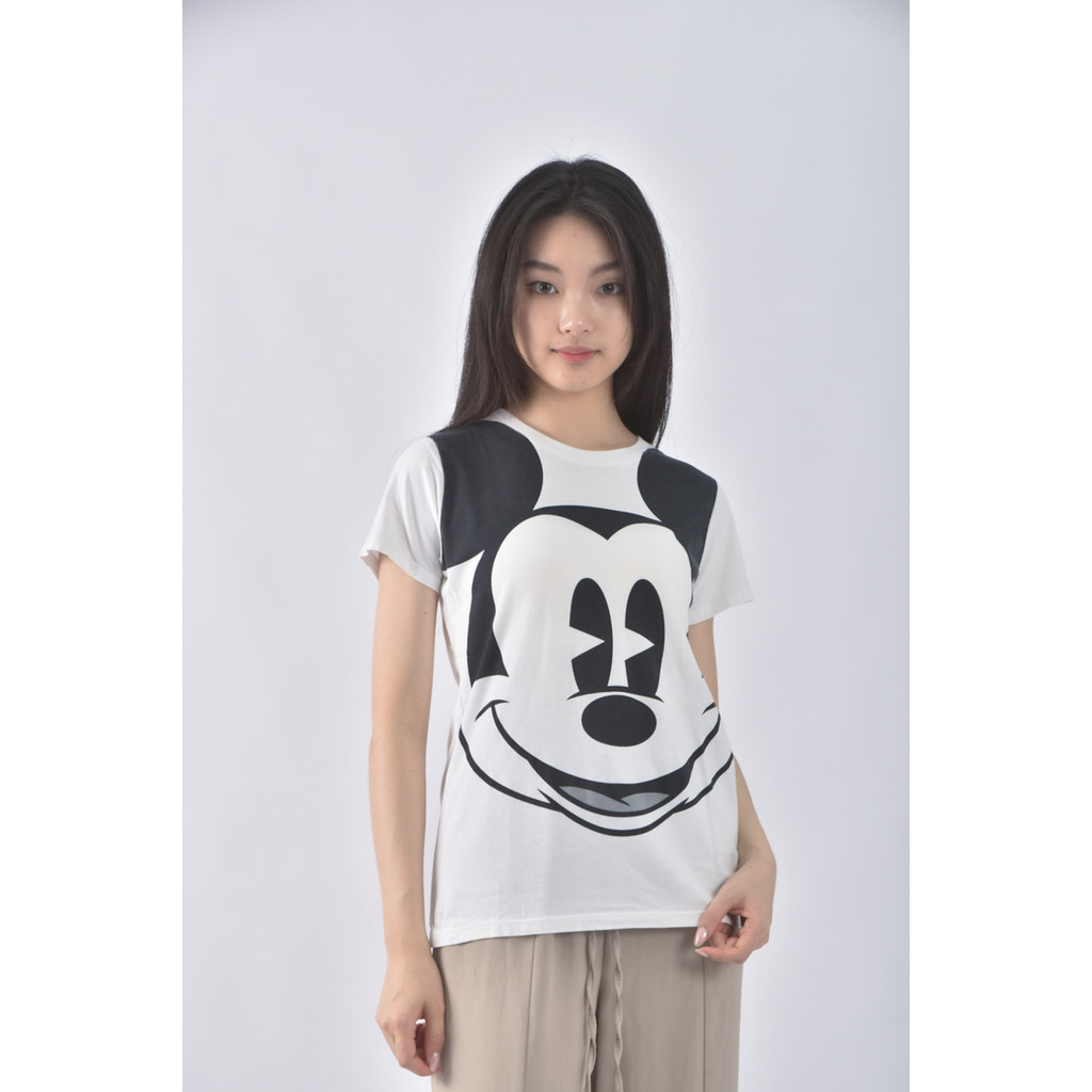 (M) lativ棉質純棉米奇白色短袖上衣二手衣, , large