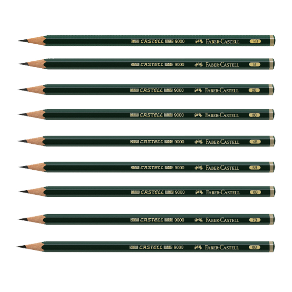 【Faber-Castell】輝柏 頂級素描繪圖9000鉛筆HB~H 12支入 / 盒 119000~119011  -  多款可選