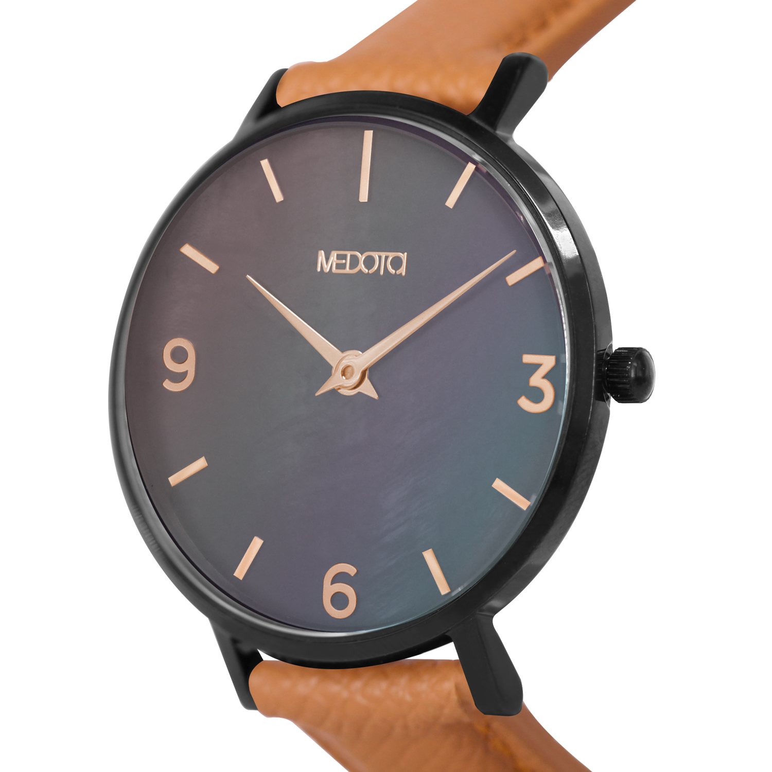 [MEDOTA] CERES Series natural mother-of-pearl ladies watch-Black / ES-12702 genuine leather strap, , large