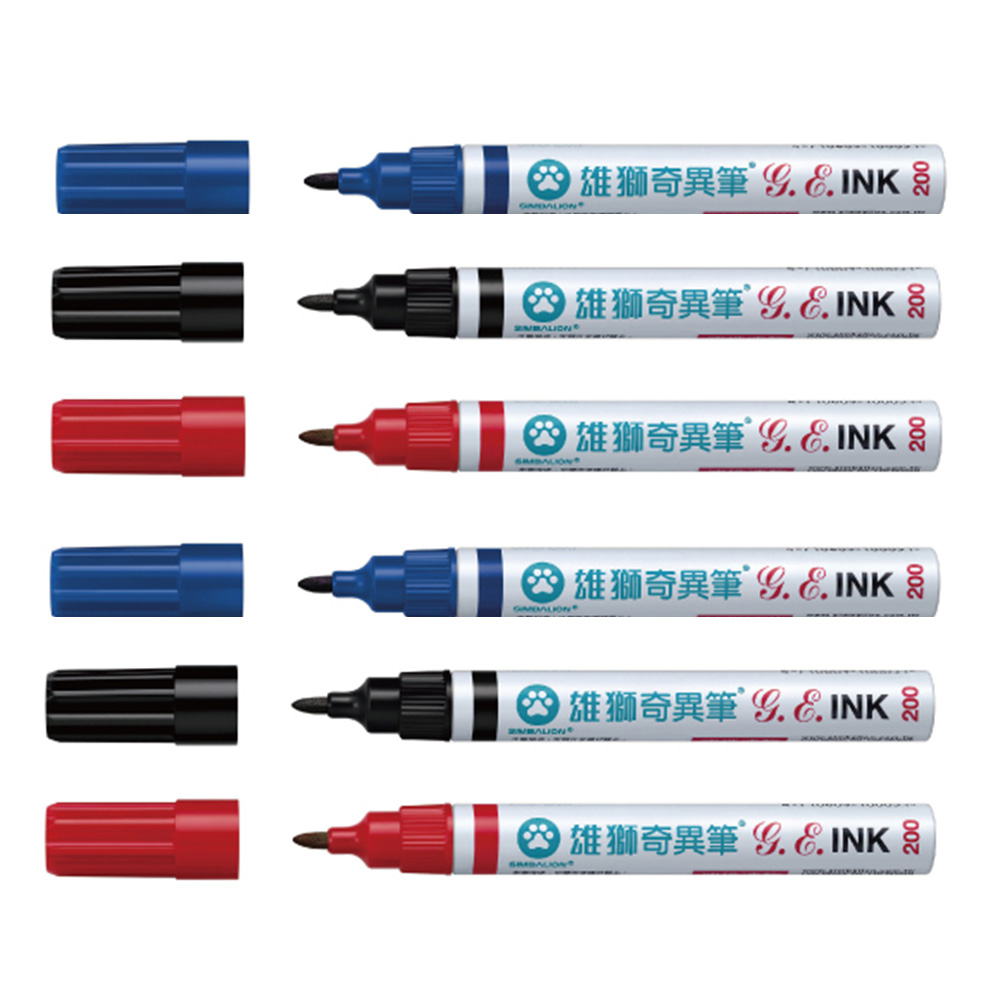 【龍品文創】 雄獅 200 藍.黑.紅各2支, , large