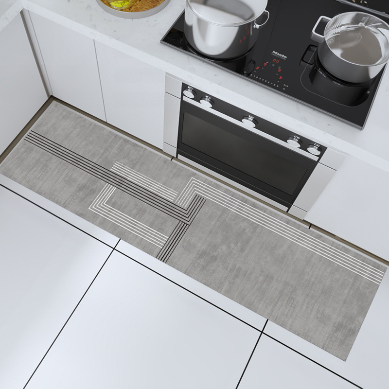 廚房專用珪藻土軟地墊 【交織線譜45*200】 吸水快乾 方便收納 防滑底部 快速吸水 珪藻土地墊  廚房 地墊 軟地墊, , large