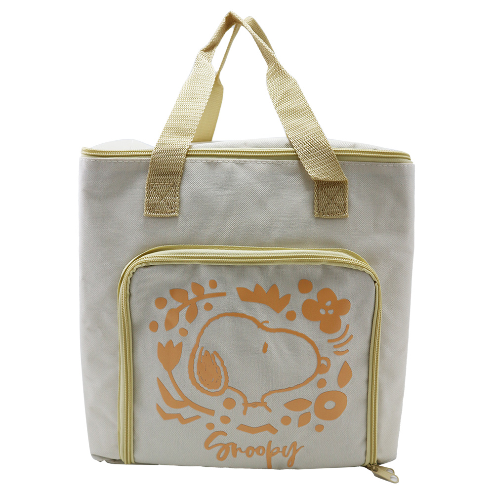 日本進口保冷保溫購物袋-史努比- 米白色-1入