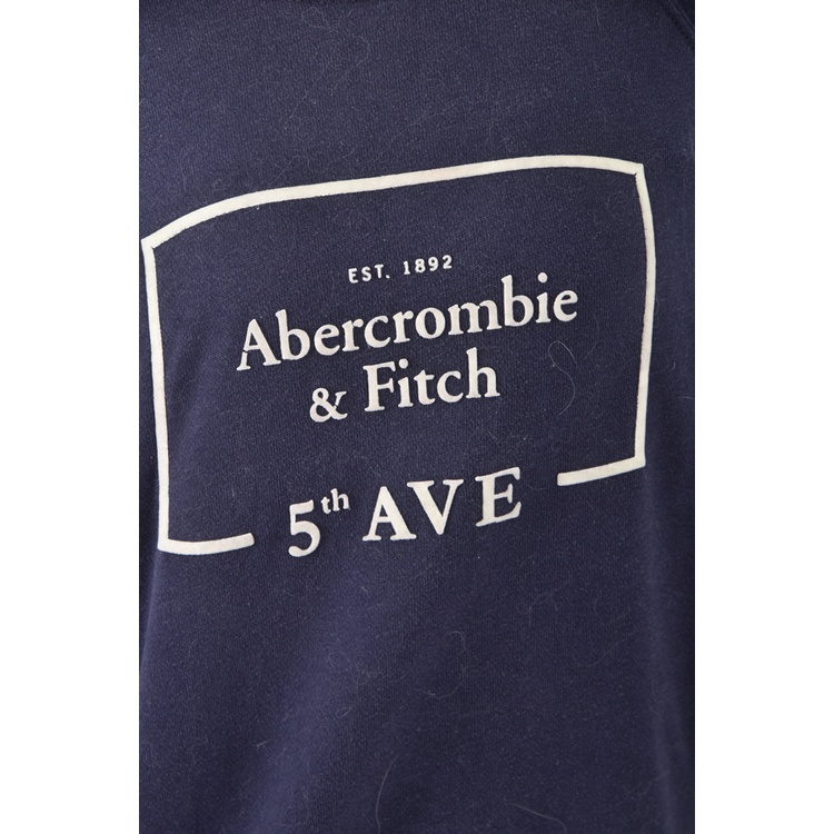 (M) abercrombie fitch質感棉質logo藍色長袖上衣二手衣, , large