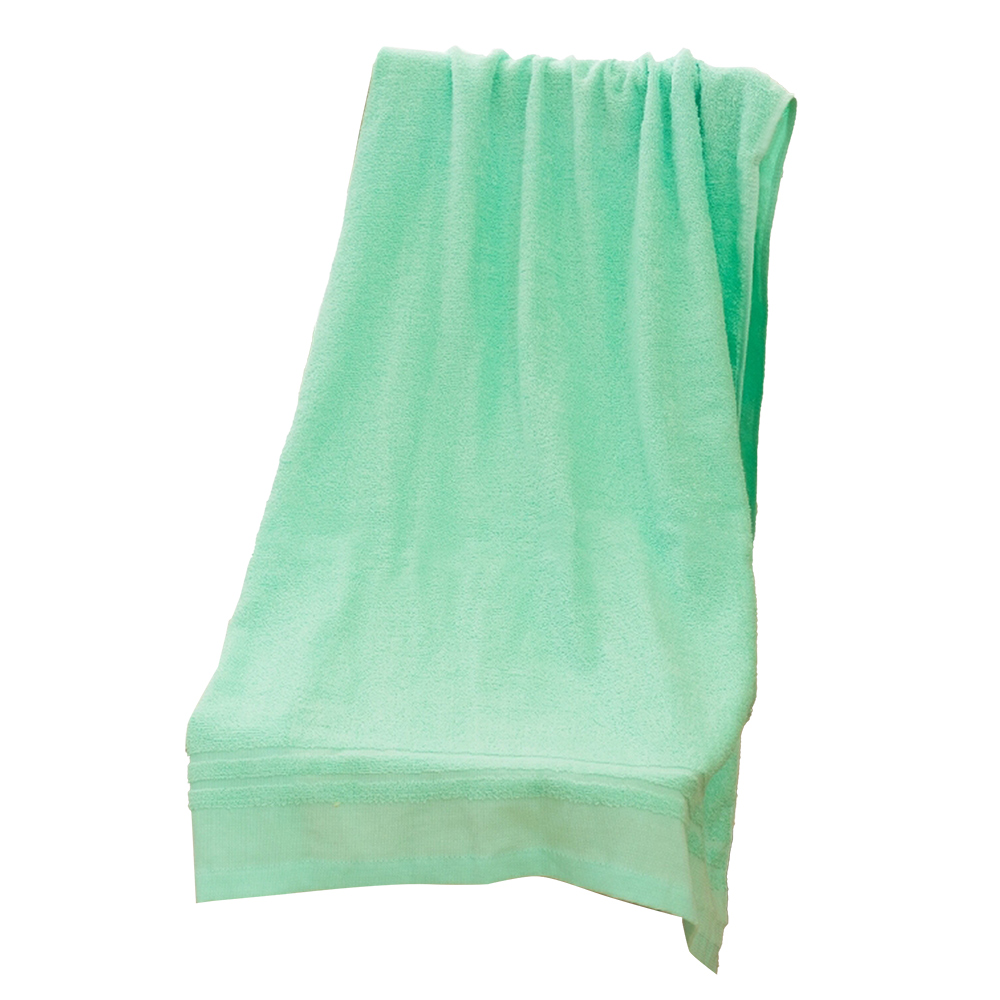 方格牌艷麗浴巾-70x130cm-綠色-2條