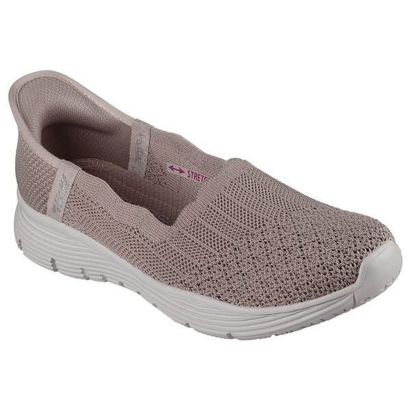 Kixpress-Skechers Seager 女 休閒鞋 健走 瞬穿舒適科技 透氣 緩震 深米色 [158980DKTP], , large