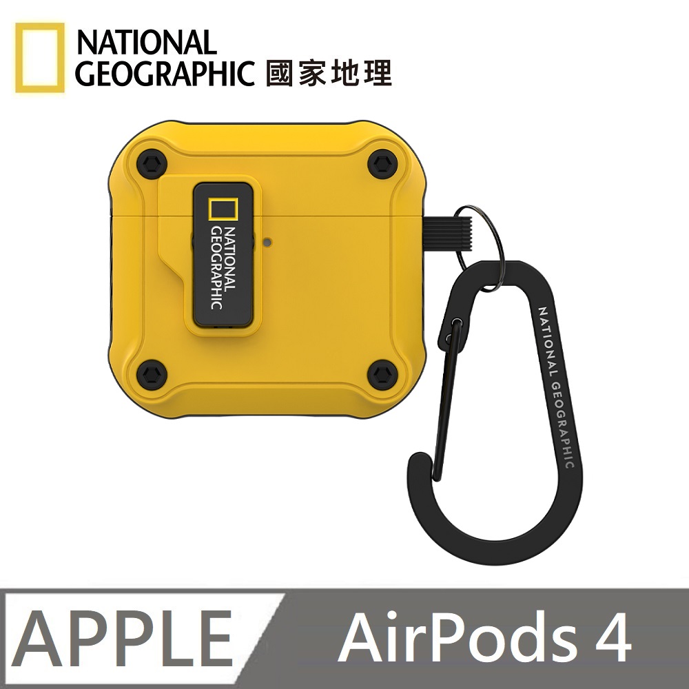 National Geographic Rugged Bumper Automatic Opening Earphone Protective Case Earphone Case Applicable to AirPods 4 - Yellow , , large