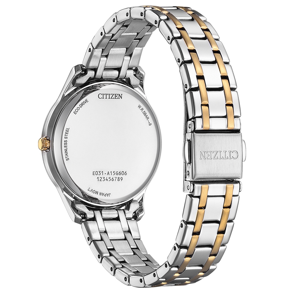 CITIZEN 星辰 光動能大三針時尚女錶 送禮-銀x玫瑰金/34mm EM0416-78A, , large