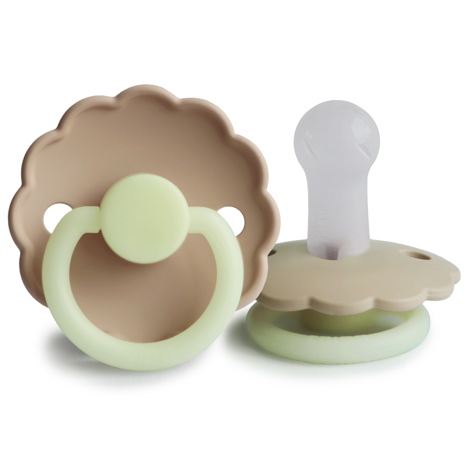 FRIGG Daisy - Round Silicone Pacifier - Croissant Night - Size 2, , large