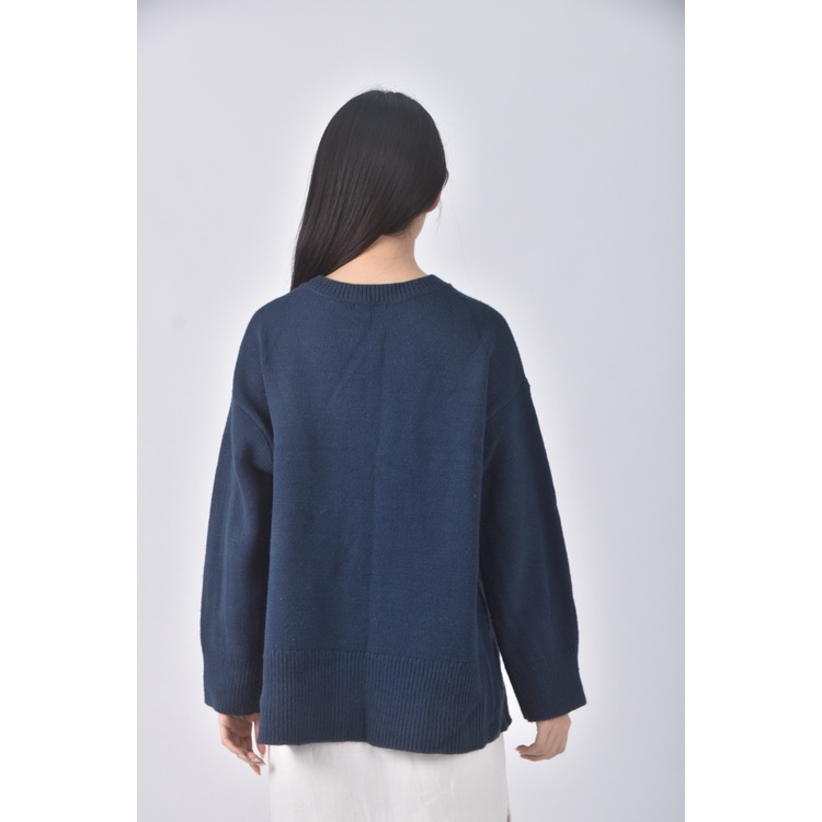 (XL) meier q質感針織藍色長袖上衣二手衣, , large