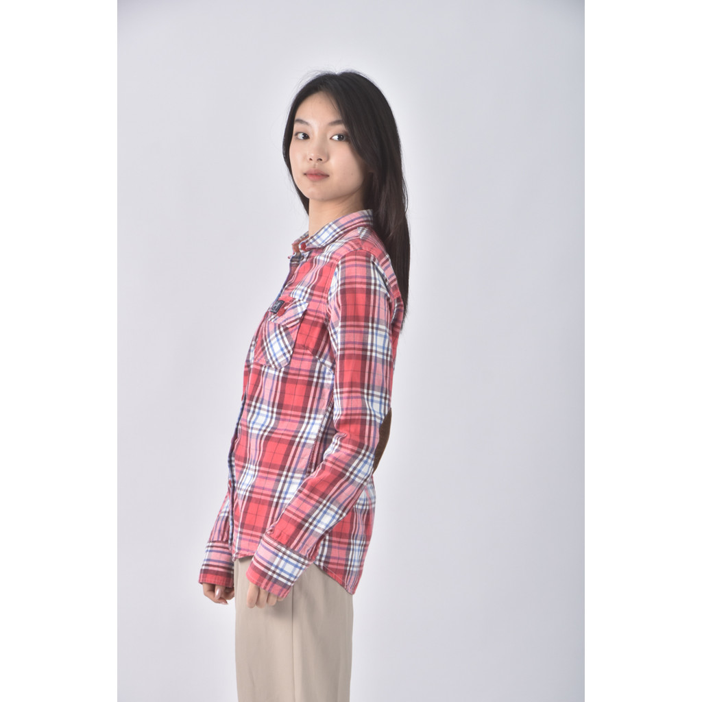 (S) superdry棉質紅色長袖上衣二手衣, , large