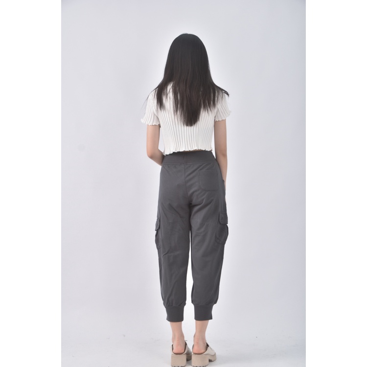 (4XL（含）以上) lativ高腰質感棉質純棉綠色長褲二手衣, , large