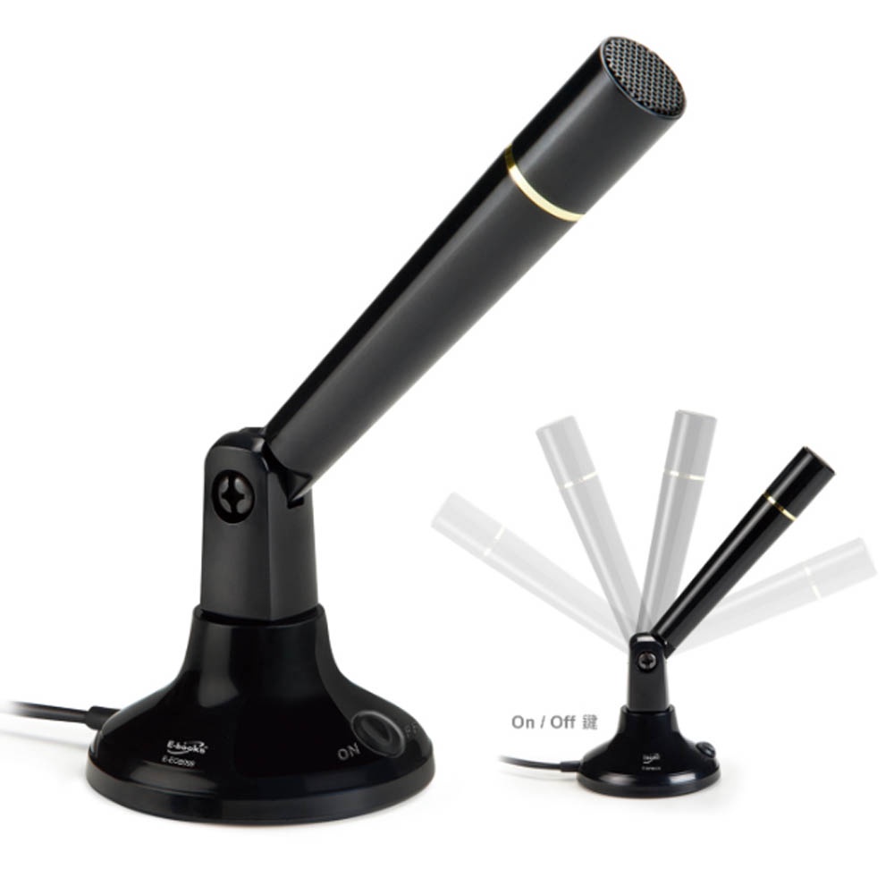 E-BOOKS S32 Gaming Multimedia Microphone Metal Mesh Switchable Design 120-degree Adjustable Anti-Slip Base Stable and Non-Slip, , large
