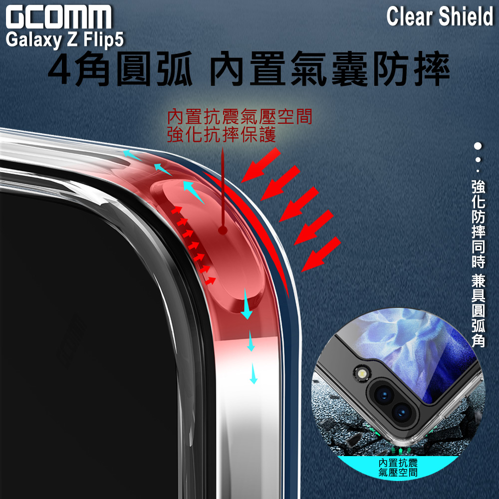 GCOMM三星 Z Flip5 晶透厚盾抗摔殼 Clear Shield, , large