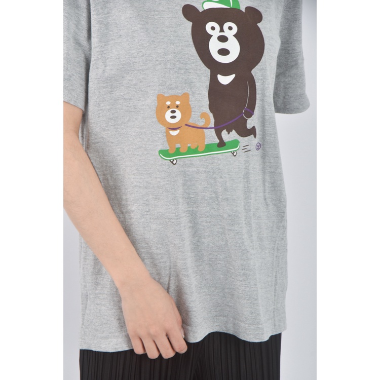 (M) beamst印花灰色短袖上衣二手衣, , large