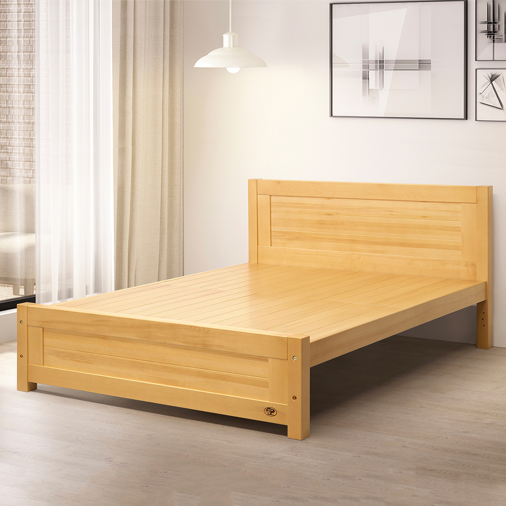 【唯熙傢俱】瑪修檜木色5尺雙人床, , large
