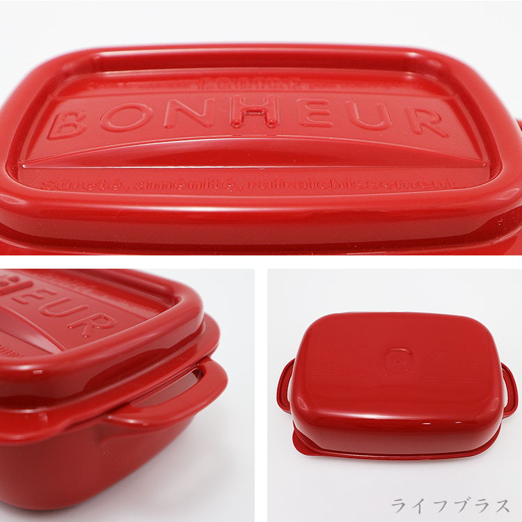 日本製鑄鐵鍋造型可微波保鮮盒-方形-500ml-3入, , large