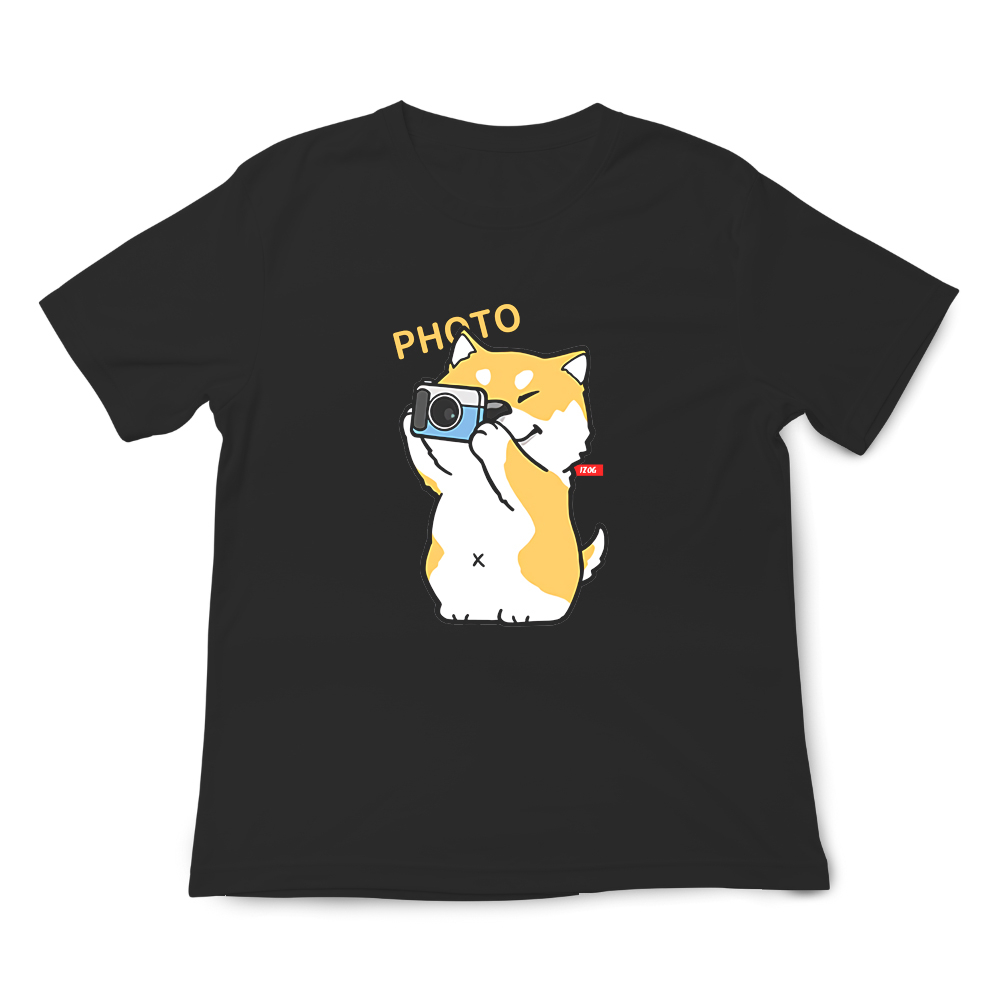 JZ TEE Cat & Shiba Inu-Photo Taking Graphic Tee, , large