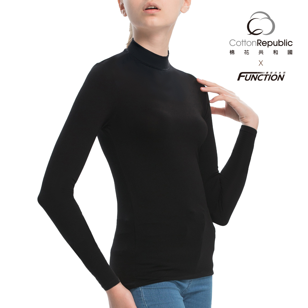 CR Function 倍暖輕彈發熱衣女半高領-L(顏色隨機出貨)