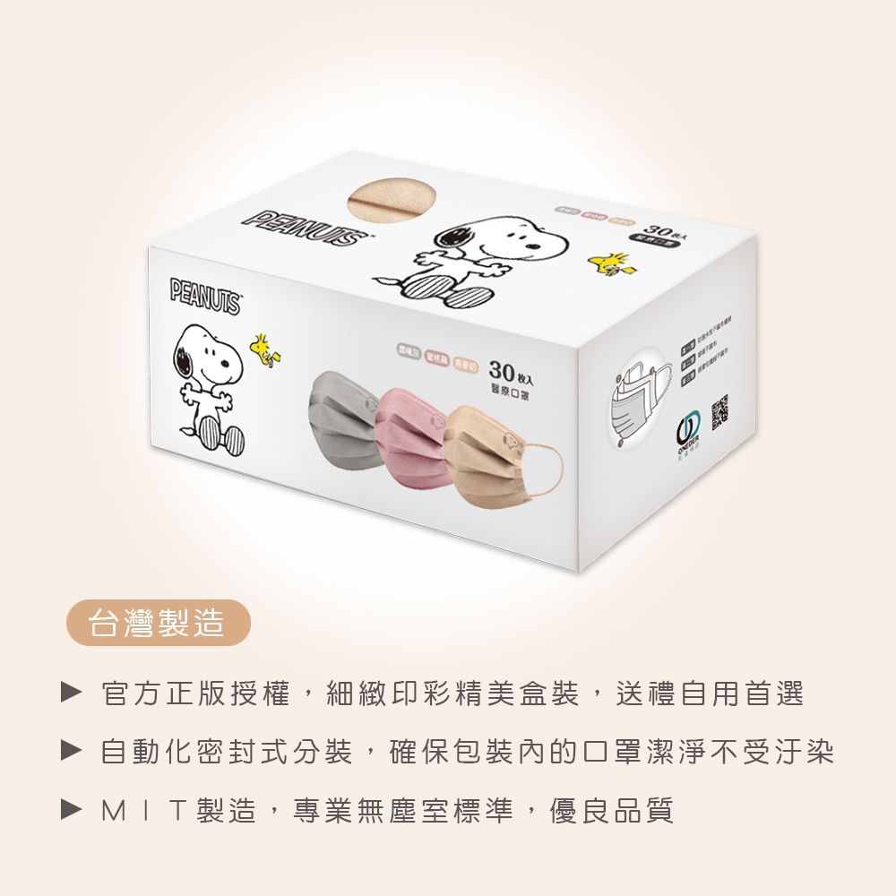 史努比成人醫療口罩(30入)【旺達棉品】SN-BZ001, , large
