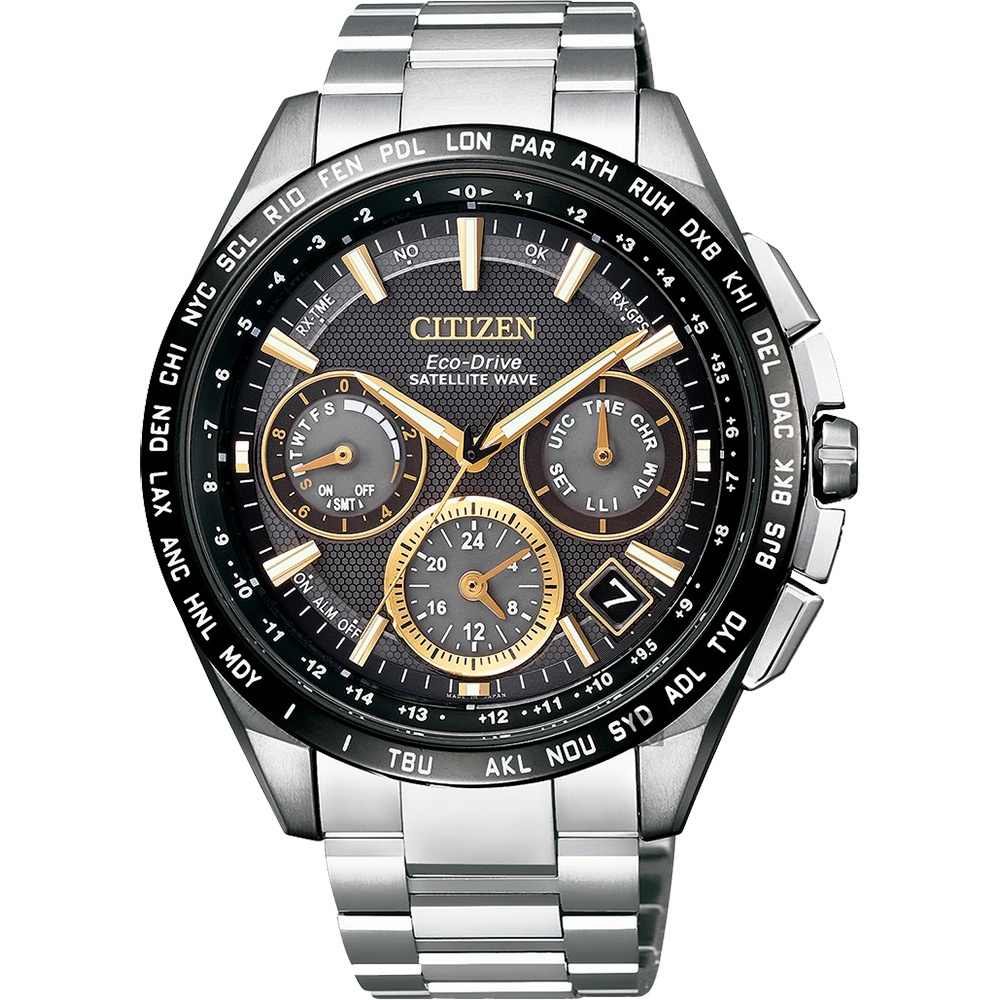 CITIZEN 星辰 光動能鈦GPS衛星對時錶-黑x銀/43mm CC9015-54F, , large