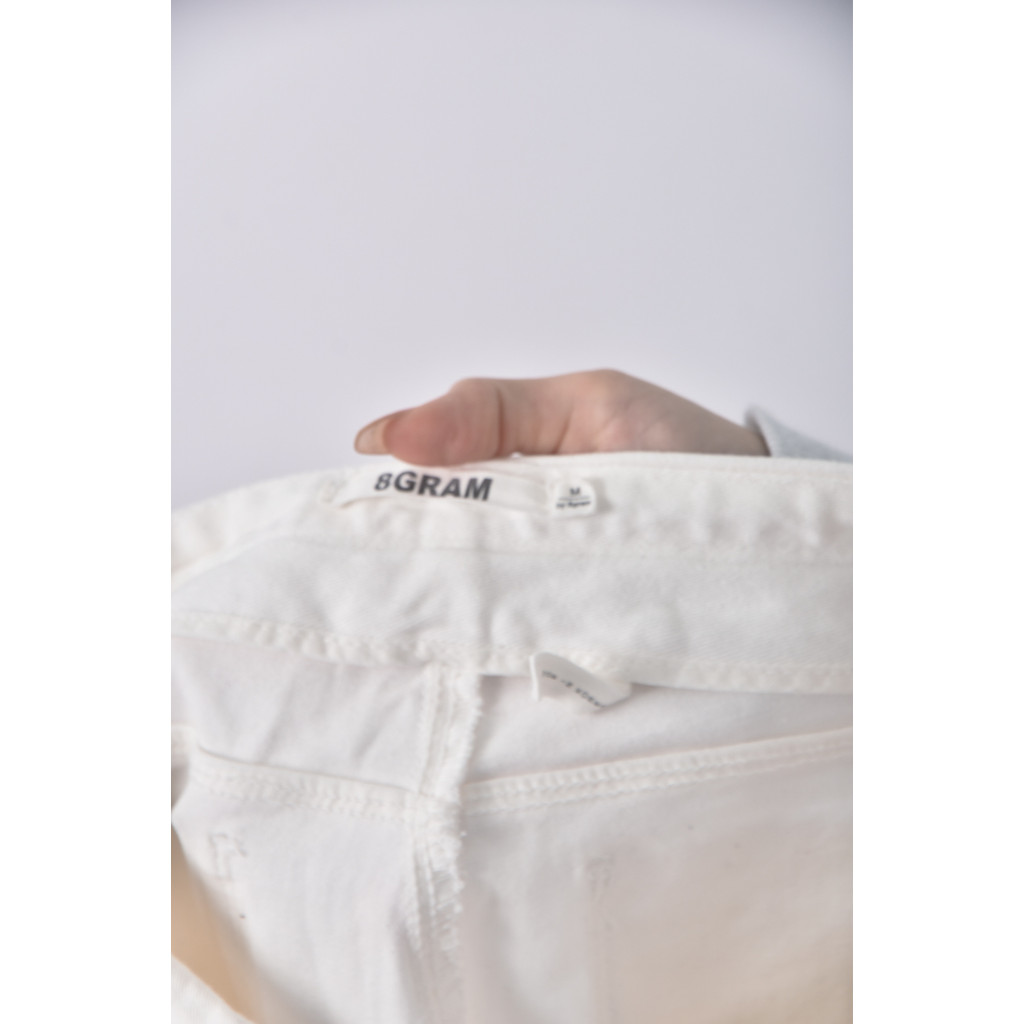 (L) 8gram韓牌簡約白色長褲二手衣, , large